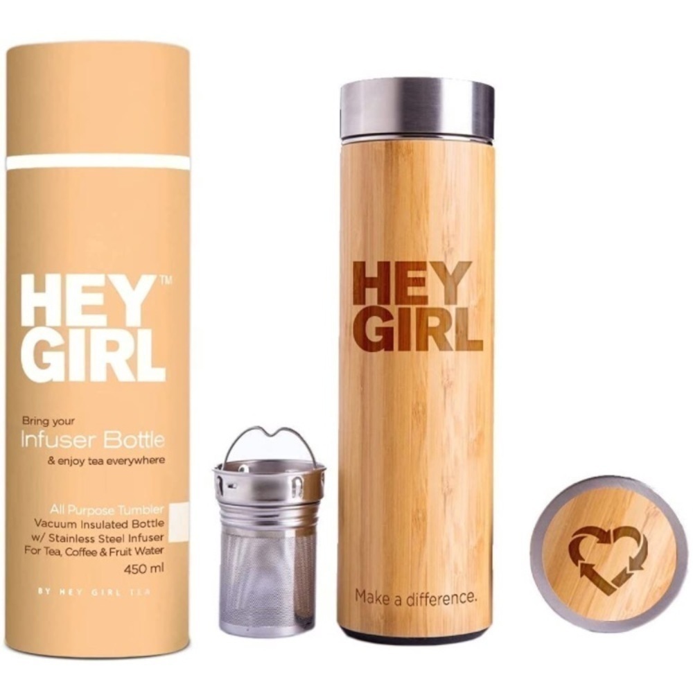 Brand New Bamboo Tea Infuser Bottle with Tea Diffuser & Strainer for Loose Tea
